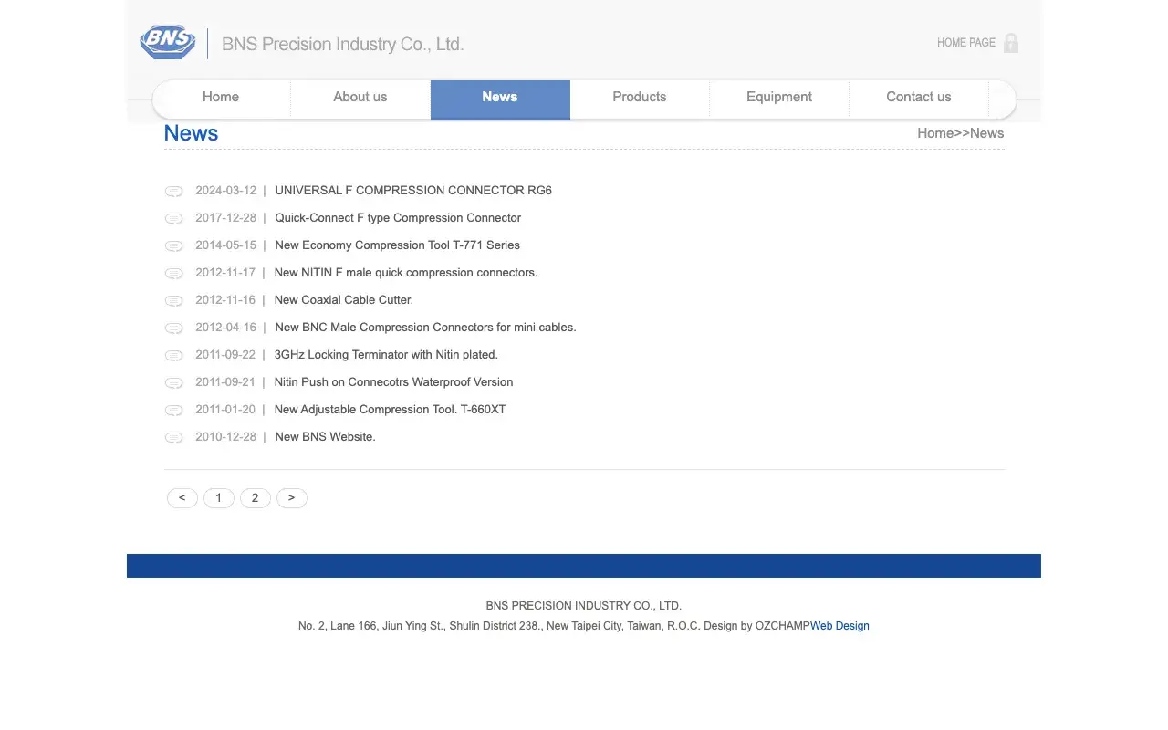 BNS PRECISION INDUSTRY－News