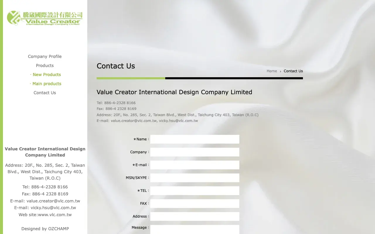 Value Creator International Design－Contact Us